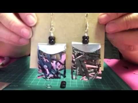 Recycled jewelry tutorial-how to make earrings from plastic bottle.-# 4 -   Combo hacer aretes reci