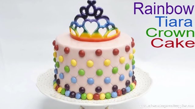 TIARA CROWN CAKE: How to make a edible rainbow tiara crown cake by Busi Christian-Iwuagwu