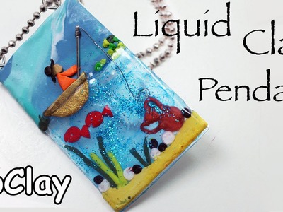 Water lake effect with liquid clay. Polymer clay. resin tutorial