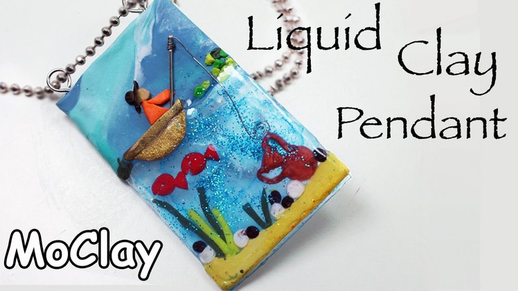 Water lake effect with liquid clay. Polymer clay. resin tutorial