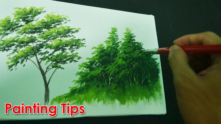 Acrylic Painting Lesson - How to Paint Tree Leaves by JMLisondra