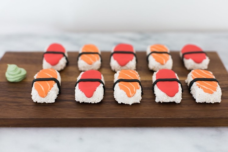 How to Decorate Sushi Cookies - Cookie Decorating by OllieandBird.com