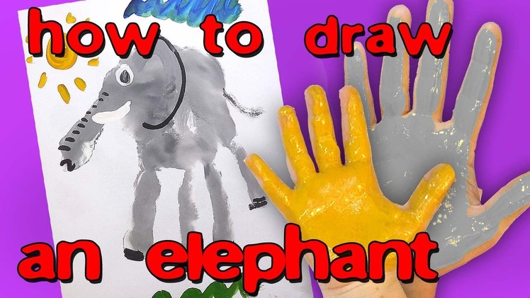 How to draw an elephant. Pictures. Fingers, hand print