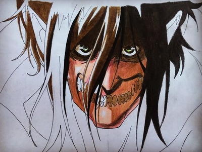 How to draw Eren titan form (Attack on Titan) step by step tutorial
