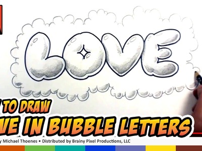 How to Draw Love in Bubble Letters Graffiti Tutorial - Art for Kids |  BP