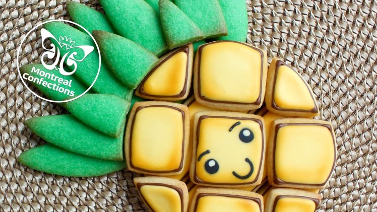 How to make a Kawaii Pineapple Cookie Platter - Easy cookie decorating