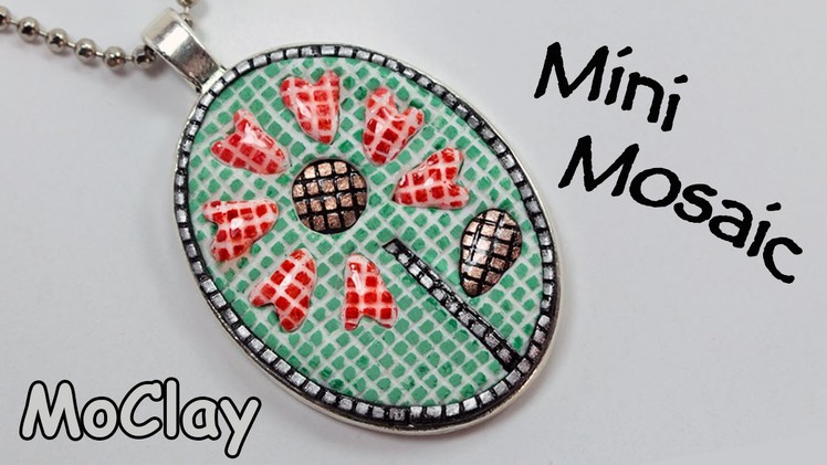 How to make micro mosaic jewelry. Polymer clay tutorial.