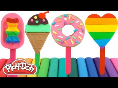 How to Make Play-Doh Popsicles with Molds * Fun Play for Kids * RainbowLearning