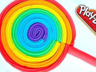 How To Make Play Doh Super Mega lollipop Modelling Clay Rainbow Learning Colors Kids Play