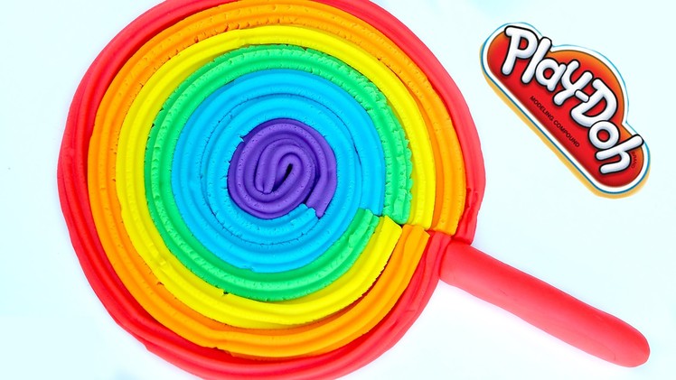 How To Make Play Doh Super Mega lollipop Modelling Clay Rainbow Learning Colors Kids Play