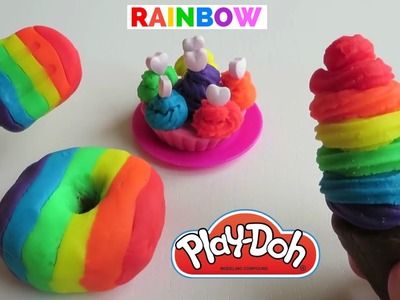 HUGE Play-Doh Rainbow Ice Cream Dessert Popsicle Cone Donut Cupcake How To DIY Sweet Shoppe