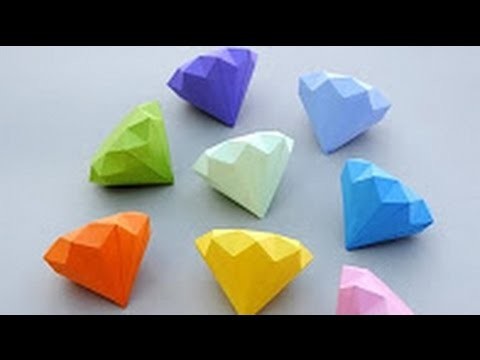 Origami Tutorial - How to fold Origami Paper Diamond   Simple