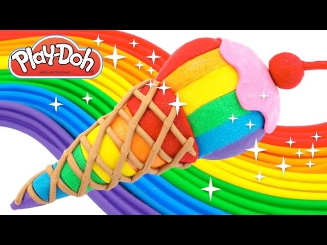 Play-Doh How to Make a Rainbow Glitter Ice Cream * Fun Creative For Kids * RainbowLearning