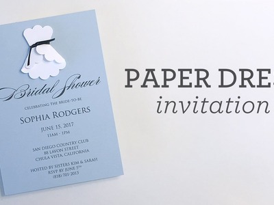 3D Paper Wedding Dress Shower Invitation