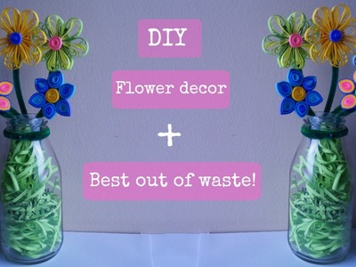DIY flower art | Best out of waste | Quilling