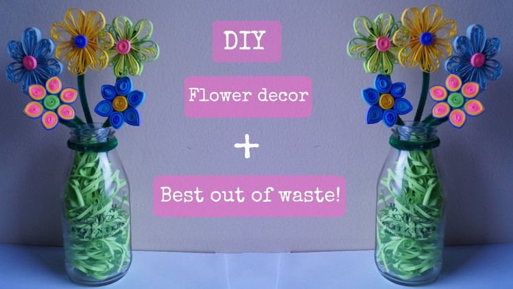 DIY flower art | Best out of waste | Quilling