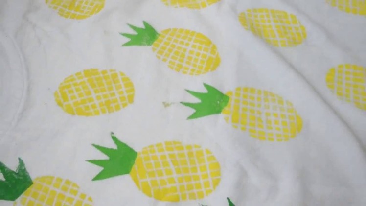 DIY Pineapple Printed Tshirt Fruity Print T shirt | No transfer paper | DIY Pineapple Print Tshirt