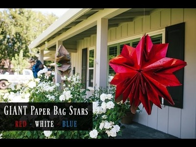 Giant Paper Bag Stars - Red, White, & Blue
