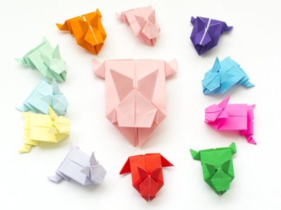 Jumping Rabbit. Origami Paper Rabbit