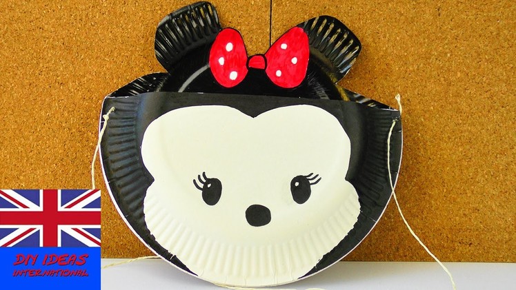 MINNIE MOUSE BAG! Made with paper plates! Storage idea for the house and the street