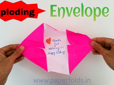 Origami tutorial to make a paper "Exploding Envelope" - Design by Sandro Asatiani