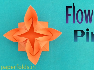 Origami tutorial to make a paper " Lotus Flower Pin"