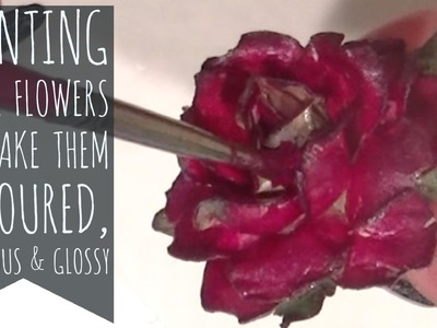 Painting Plain Paper Flowers to Make them Coloured, Gorgeous & Glossy
