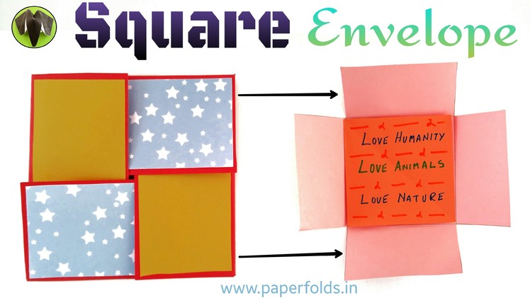 Tutorial to make a Paper " Interlocking Square Envelope | Card"