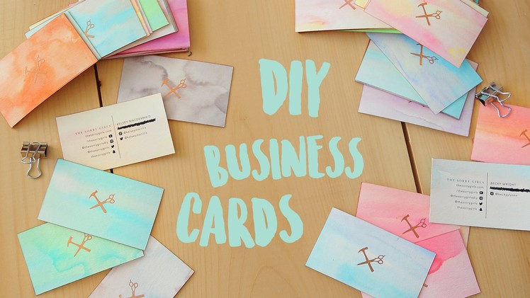 DIY BUSINESS CARDS - WATERCOLOUR AND GOLD EDGE | THE SORRY GIRLS