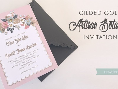 DIY Gilded Gold Wedding Invitation