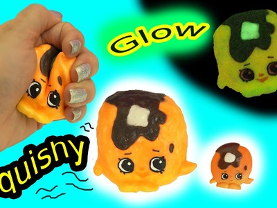 DIY Glow In The Dark Squishy Shopkins Season 4 Pancake Jake Inspired Craft Do It Yourself Video