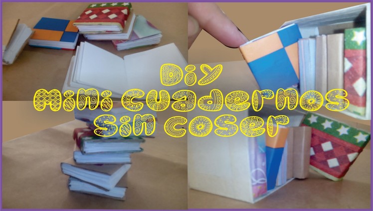 ♥★♥DIY Mini Cuadernos sin coser - Tiny books Bookbinding mini books (Origami)♥★♥