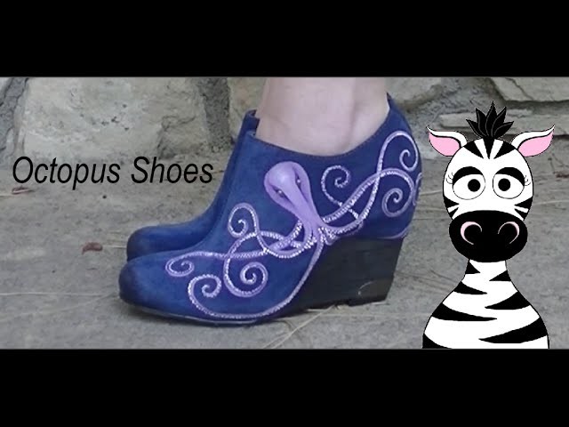DIY Painting Octopus Shoes With Acrylic Paint