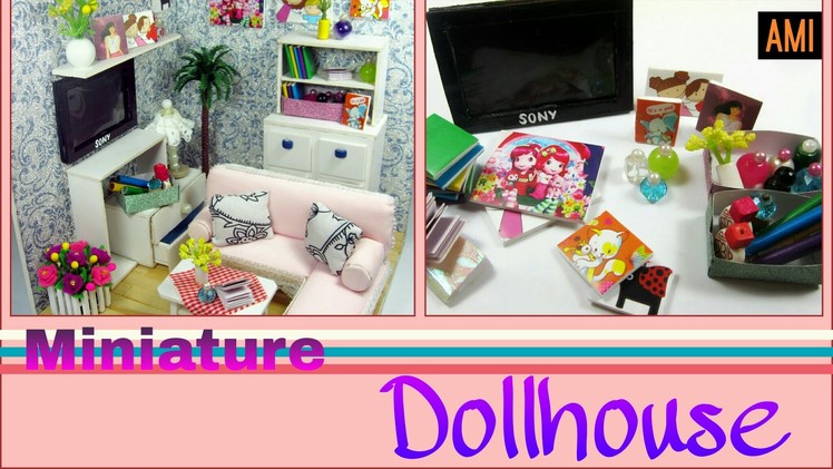 Dollhouse Miniature Living Room #5 | Household & Finish | Vật dụng phòng khách | Ami DIY