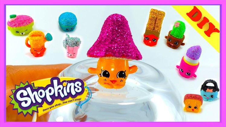 Make your own Glitter Shopkins - DIY  Ultra Rare Season 5, 4 and 3 Shopkins - NEW Craft Video PART 1