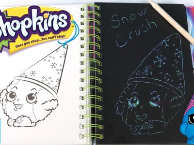 Shopkins Sketch Surprise Book Snow Crush Scratch Art DIY Arts & Crafts | PSToyReviews