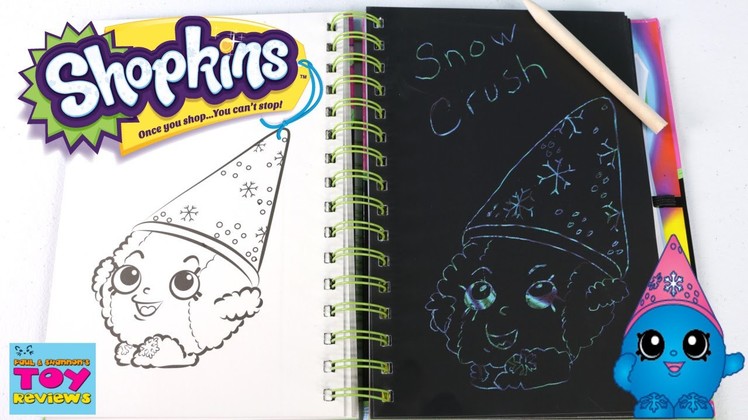 Shopkins Sketch Surprise Book Snow Crush Scratch Art DIY Arts & Crafts | PSToyReviews