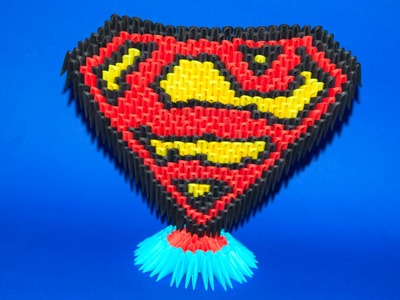 3D origami Stand for Superman Logo of paper tutorial