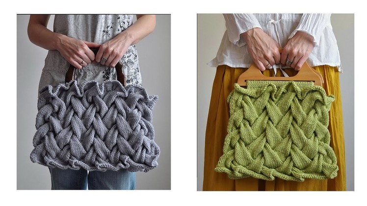 Cable knitting patterns. Knitting Bag.