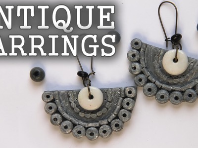 Earrings in antique style | Antique earrings - Polymer Clay Tutorials