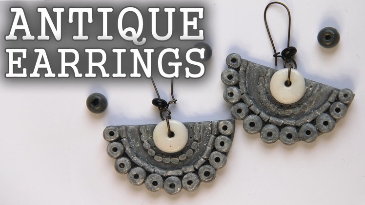 Earrings in antique style | Antique earrings - Polymer Clay Tutorials