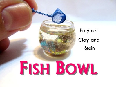 Fish Bowl from Polymer Clay and Resin Dollhouse Miniature