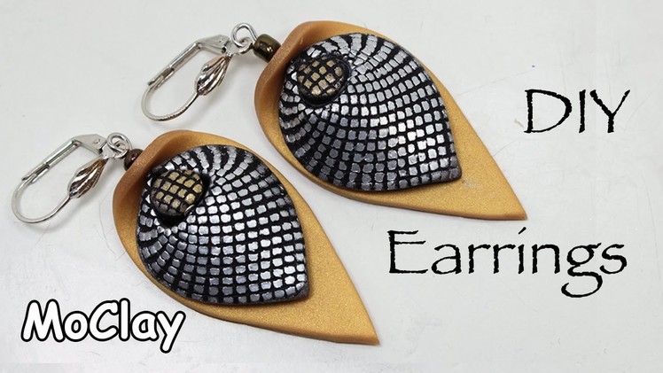 How to make a mesh effect . Polymer clay earrings tutorial