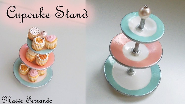 Miniature Polymer Clay FIMO Cupcake Stand TUTORIAL