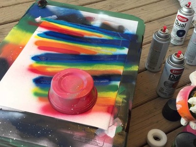 Spray paint Rainbow planets by Saher Wasim