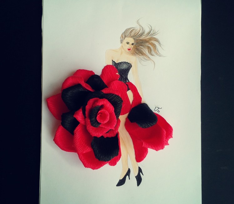 Art flower | Rose girl with crepe paper - Craft Tutorial