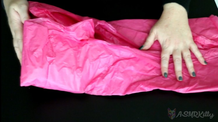 ASMR Unwrapping Make-Up Bag Gift | Paper, crinkling, zip, make-up sounds (silent, no talking)