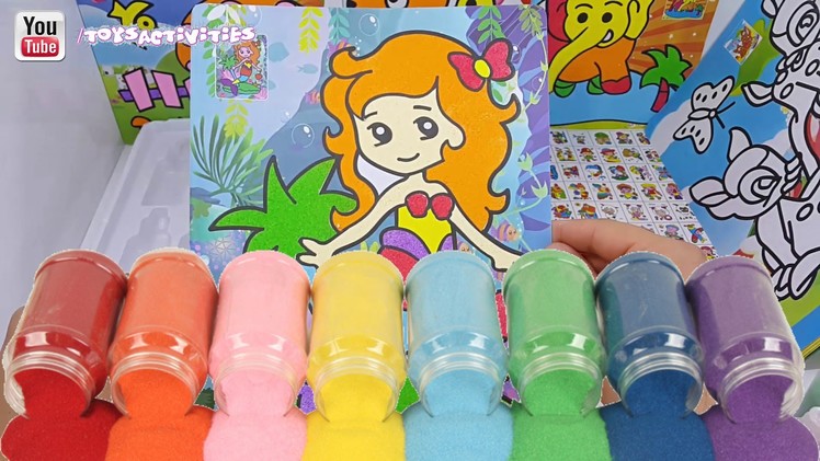 Child Diy Handmade Sand Painting Set 24 Papers 12 Bottle Colored Sand