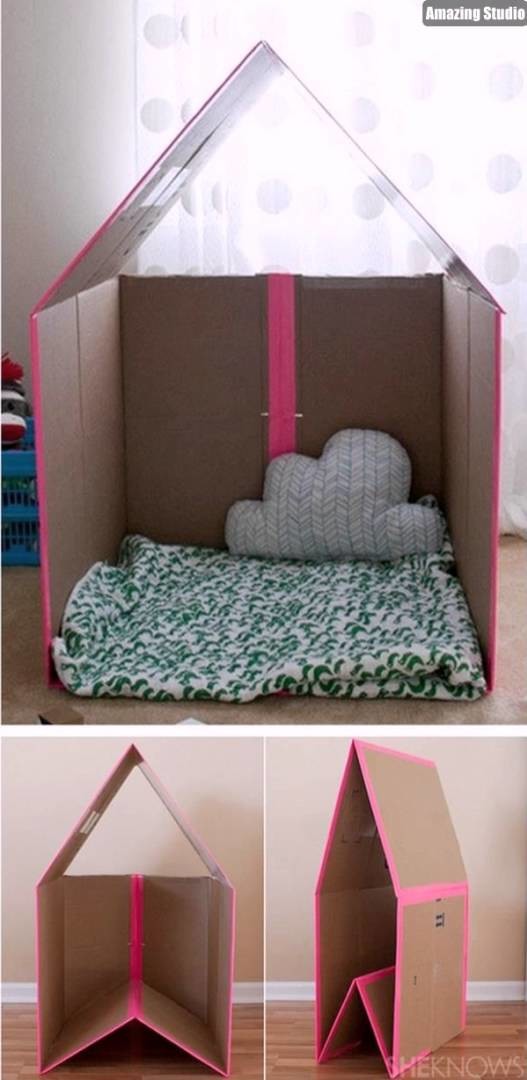 DIY Cardboard Kids Play House