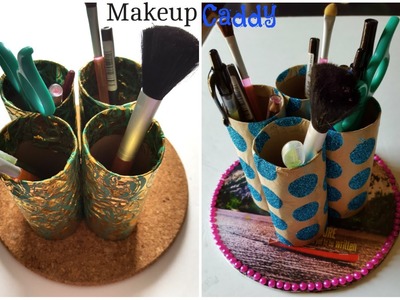 DIY-Mini Make up caddy made with toilet paper roll|Mini make up organiser